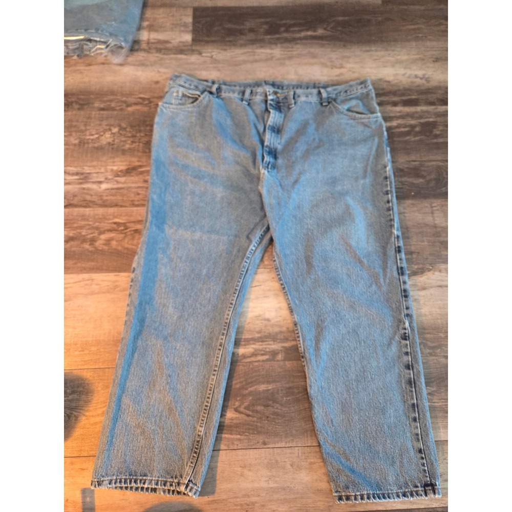Wrangler Authentic Jeans Mens 48x30 Light Wash Relaxed Fit Denim 97601VR Blue